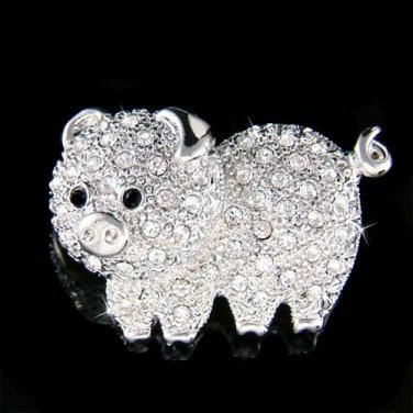 Swarovski Crystal Little Oink Pig Piggy Piglet Cute Pin Brooch