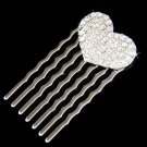 Swarovski Crystal Bridal Valentine Love Heart Hair Comb Jewelry