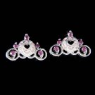 Swarovski Crystal Purple Cinderella Pumpkin Carriage Earrings