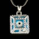 Turquoise Square Frustum Evil Eye Protection Ward Off Necklace