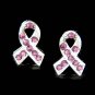 Swarovski Crystal Purple Pancreatic Cancer ADD Ribbon Earrings