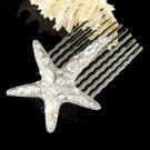 Swarovski Crystal Modern Bridal Beach Wedding Starfish Hair Comb