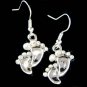 Swarovski Crystal Mother Baby Footprint Beach Wedding Earrings