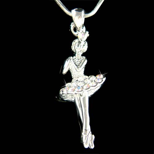 Swarovski Crystal Ballerina The Nutcracker Ballet Crown Necklace