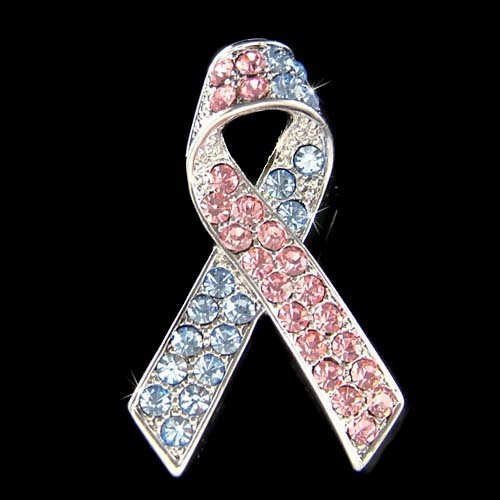 Swarovski Crystal Pregnancy Infant Loss SIDS Ribbon Pin Brooch