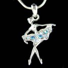 Swarovski Crystal Blue Ballerina The Nutcracker Ballet Necklace