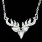 Swarovski Crystal Deer Bull Elk Antlers Charm Necklace for Hunter
