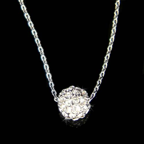 Swarovski Crystal Dainty Everyday Rhinestone Ball Sphere Necklace