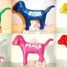 SET 6 VICTORIA SECRET PINK METALLIC MINI DOG COLLECTION