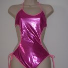 NEW VICTORIA SECRET METALLIC PINK BIKINI 1PC SWIMSUIT M