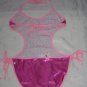 NEW VICTORIA SECRET METALLIC PINK BIKINI 1PC SWIMSUIT M