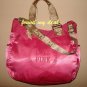 NEW VICTORIA SECRET HOT PINK LINE SATIN DUFFLE TOTE BAG
