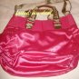 NEW VICTORIA SECRET HOT PINK LINE SATIN DUFFLE TOTE BAG