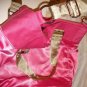 NEW VICTORIA SECRET HOT PINK LINE SATIN DUFFLE TOTE BAG