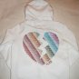VICTORIA SECRET PINK BLING HEART HOODIE JACKET SIZE M
