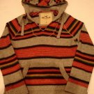 HOLLISTER MEN PULLOVER STRIPES SWEATER HOODIE JACKET M