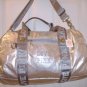 VICTORIA SECRET PINK METALLIC DUFFLE GYM SILVER BAG NEW