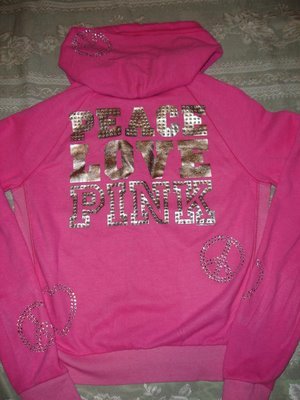 VICTORIA'S SECRET LIMITED EDITION PINK BLING HEART HOODIE