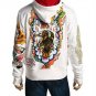 ED HARDY MEN TIGER EAGLE HOODIE OFF-WHITE JACKET SIZE L