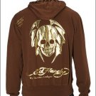 NEW AUTHENTIC ED HARDY MEN GOLD SKULL HOODIE JACKET XL