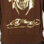 NEW AUTHENTIC ED HARDY MEN GOLD SKULL HOODIE JACKET XL