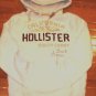 HOLLISTER MEN SWEATSHIRT HOODIE OFF-WHITE FLEECE NEW L