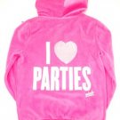 NEW VICTORIA SECRET PINK BLING VELOUR PARTIES HOODIE M