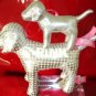 LOT 2 VICTORIA SECRET PINK DOG SILVER METALLIC ORNAMENT