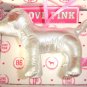 LOT 2 VICTORIA SECRET PINK DOG SILVER METALLIC ORNAMENT