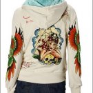 ED HARDY GIRL SKULL HOODIE FAUX FUR RHINESTONES SIZE S