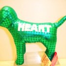 NEW VICTORIA SECRET PINK METALLIC MINI DOG TEAL HEART