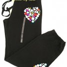 VICTORIA SECRET PINK BLING HEART STONES SWEATS PANTS M