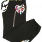 VICTORIA SECRET PINK BLING HEART STONES SWEATS PANTS M