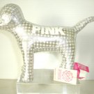 NEW VICTORIA SECRET PINK METALLIC MINI DOG SILVER 2009