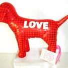 NEW VICTORIA SECRET PINK METALLIC MINI DOG RED LOVE 09