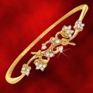 Pulsera de oro flores