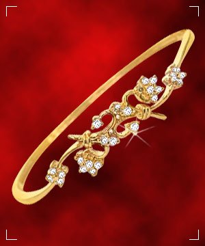 Pulsera de oro flores