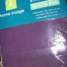 PURPLE QUEEN FITTED SHEET SET - NEW - 180TC THREAD COUNT