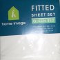 WHITE QUEEN FITTED SHEET SET - NEW - 180TC