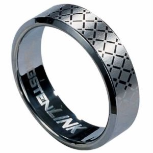 Tungsten Carbide Laser made Diamond-Shape Ring Size 9.5