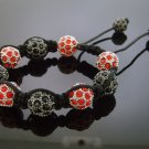 Big Bead Shamballa Red & Black CZ Bracelet 12MM
