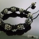 Big Bead Shamballa Black CZ Bracelet 12MM