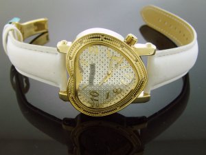 Swiss Master By KM Large Heart 12 Diamonds Watch