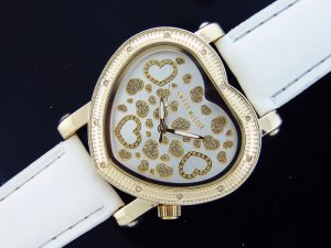 Swiss Master By KM Large Heart 12 Diamonds Watch