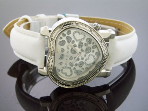 Swiss Master By KM Large Heart 12 Diamonds Watch