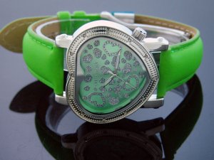 Swiss Master By KM Large Heart 12 Diamonds Watch