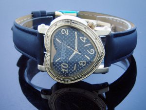 Swiss Master By KM Large Heart 12 Diamonds Watch
