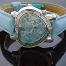 Swiss Master By KM Large Heart 12 Diamonds Watch