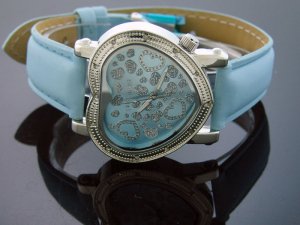 Swiss Master By KM Large Heart 12 Diamonds Watch