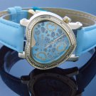 Swiss Master By KM Large Heart 12 Diamonds Watch